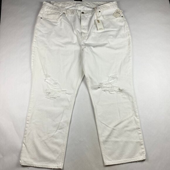 NWT Good American Jeans Women's Size 20 Good '90s Duster Natural Fray White - Picture 1 of 16
